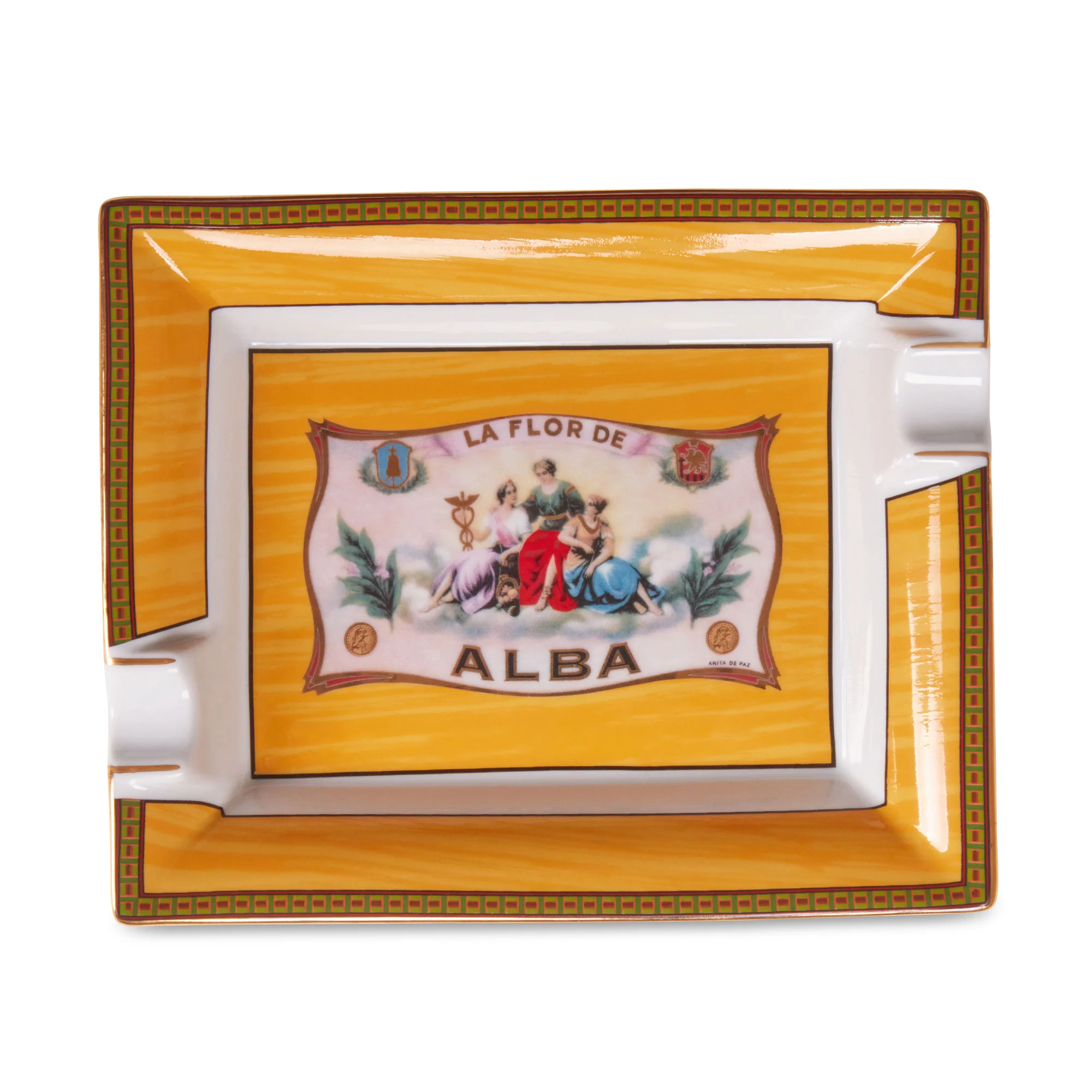 "Flor de Alba" - Porcelain Ashtray - Yellow