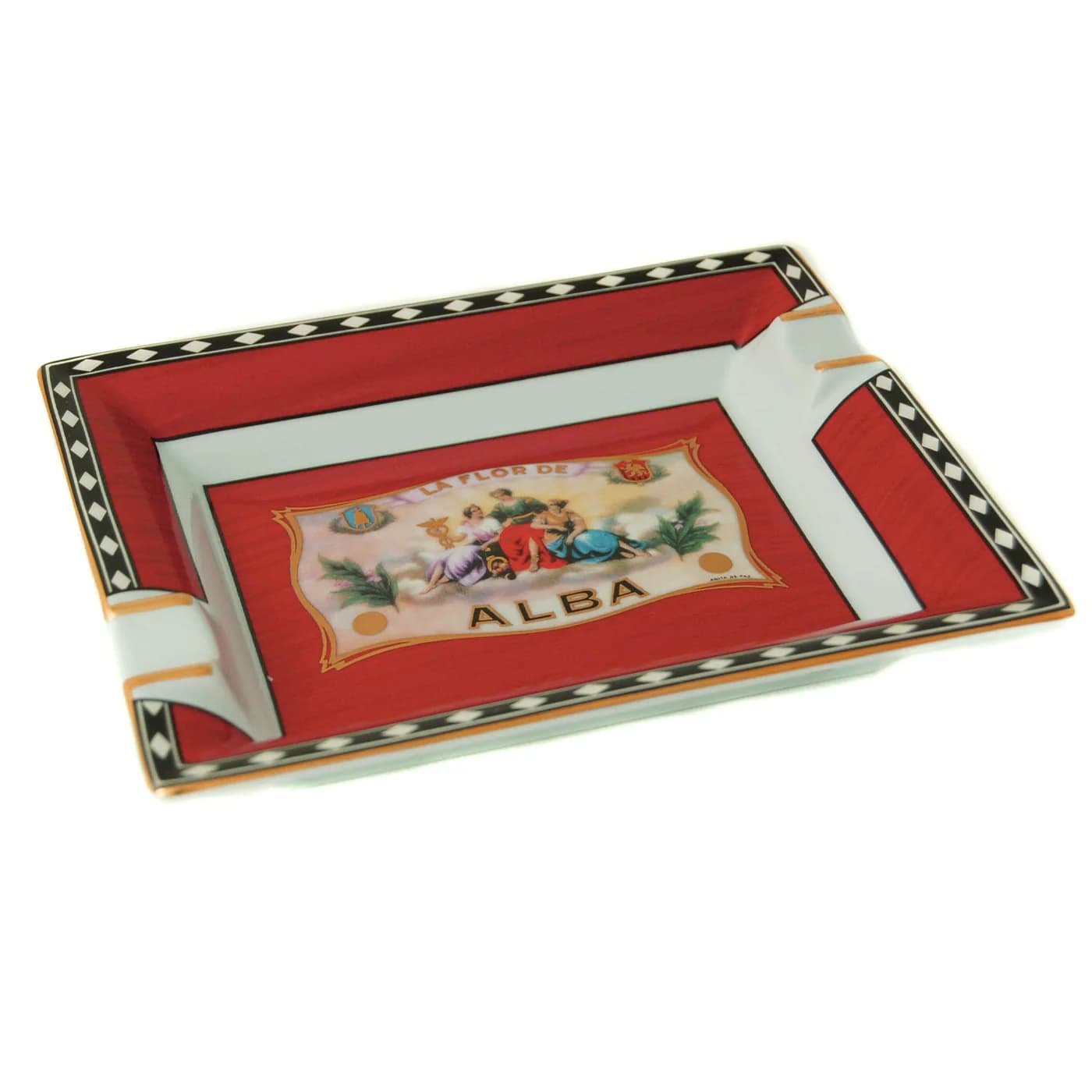 "Flor de Alba" - Porcelain Ashtray - Red